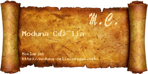 Moduna Célia névjegykártya